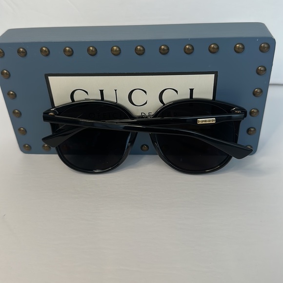 Gucci Black Round Asian Fit Ladies Gg0261sa 001 57 Sunglasses - Picture 10 of 15